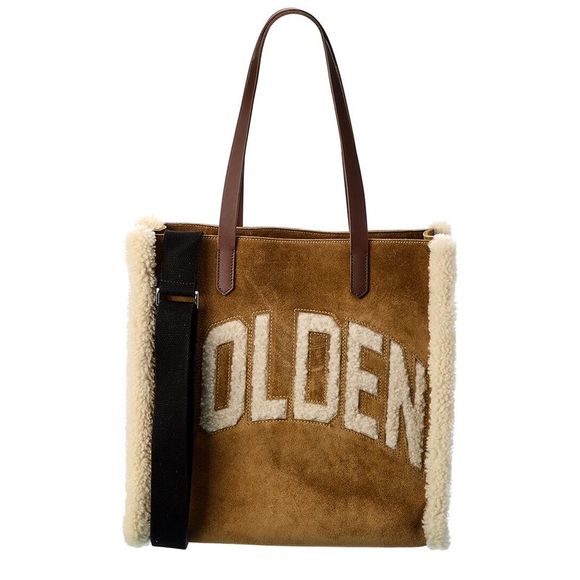Golden Goose Handbags - Golden Goose California North-South Suede & Shearling Tote, Brown